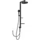 IS-Duschsystem-Alu-o-Arm-m-2-Ablagen-2F-HB-und-2F-Kopfbrause-Silk-Black-BD585XG gallery number 1